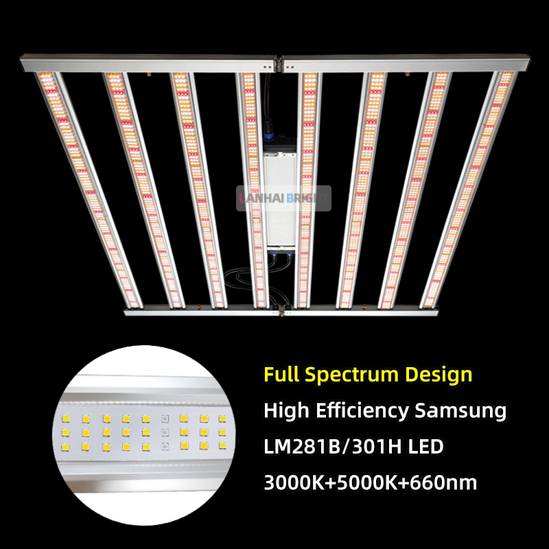 800W vertical led grow light full spectrum plant lamp RJ port dimming farming hydroponic Samsung lm301B horticulture lighting