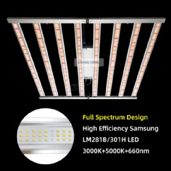 800W vertical led grow light full spectrum plant lamp RJ port dimming farming hydroponic Samsung lm301B horticulture lighting